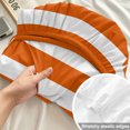 thumbnail image 4 of Twin Sze Fitted Sheet Set - Burnt Orange Striped 2 Piece Bedding Sets 16" Deep Pocket Fitted Sheet with 1 Pillowcase, Thanksgiving Orange White Stripes Brushed Microfiber Hotel Luxury Bed Sheets, 4 of 9