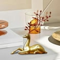 thumbnail image 4 of Gold Reindeer Figurine, Christmas Tabletop Decor Resin Deer Ornament for Mantel Shelf Decoration(Red), 4 of 6