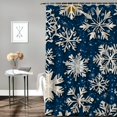 thumbnail image 2 of Autua Snowflakes Folk Art Bathroom Shower Curtain Set with Hooks 100% Polyester Chic Modern Decor 36"x72, 2 of 7