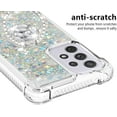 thumbnail image 2 of for Samsung Galaxy A33 5G Glitter Case with Ring Holder, Bling Sparkle Floating Liquid Soft TPU Cushion Fashion Girly Women Girls Clear Case Cover for Samsung Galaxy A33 5G  Silver, 2 of 14