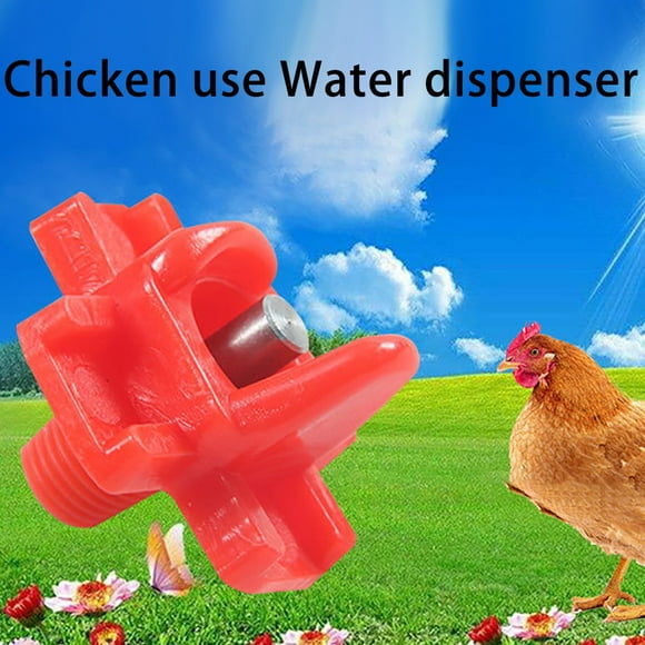 LSLJS Automatic Chicken Drinkers Waterers Poultry Watering Cups Bowls Drinking Dispenser Red Plastic Backyards Flock Duck Bird Water Feeder for Pigeons Quail Hen Turkeys Geese