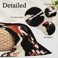 thumbnail image 2 of Japanese Style Pillow Covers, Linen Long Throw Pillow Case, Modern Cranes Cherry Flower Wave Red Brown Holiday Pillow Protector Decorative Cushion Cover for Living Room/Bedroom 20" x 26", 2 of 8