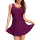 thumbnail image 1 of Mujeres Traje de baño Traje de baño atlético Falda Fruncida de una Pieza Morado 1X Morado 1X Xishao ropa, 1 of 2