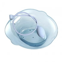 Wswqop Sitz Bath Basin for Toilet Anti Overflow Toilet Tub Universal Wider Seating Area Blue with flusher