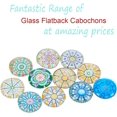 thumbnail image 4 of Mixed Pattern Glass Flatback Cabochons for DIY Projects Half Round/Dome Mixed Color 18x5mm, 4 of 8