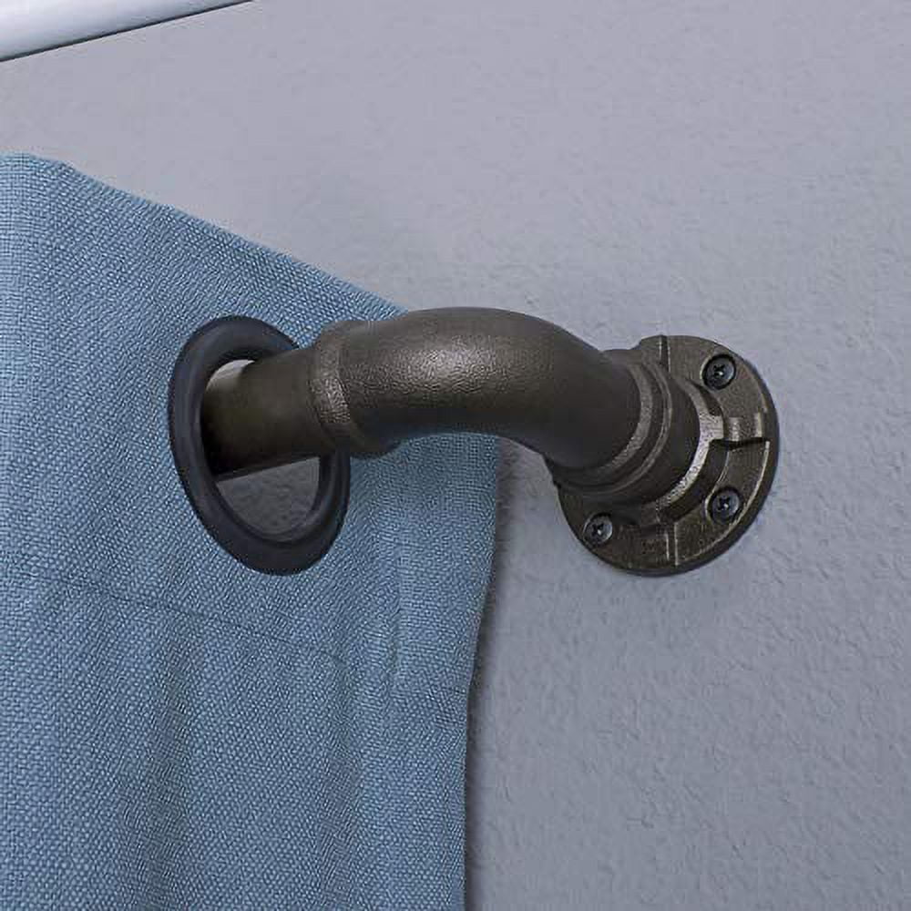 1" DECOPOLITAN INDUSTRIAL DRAPERY ROD SET DARK BRONZE 18-36"