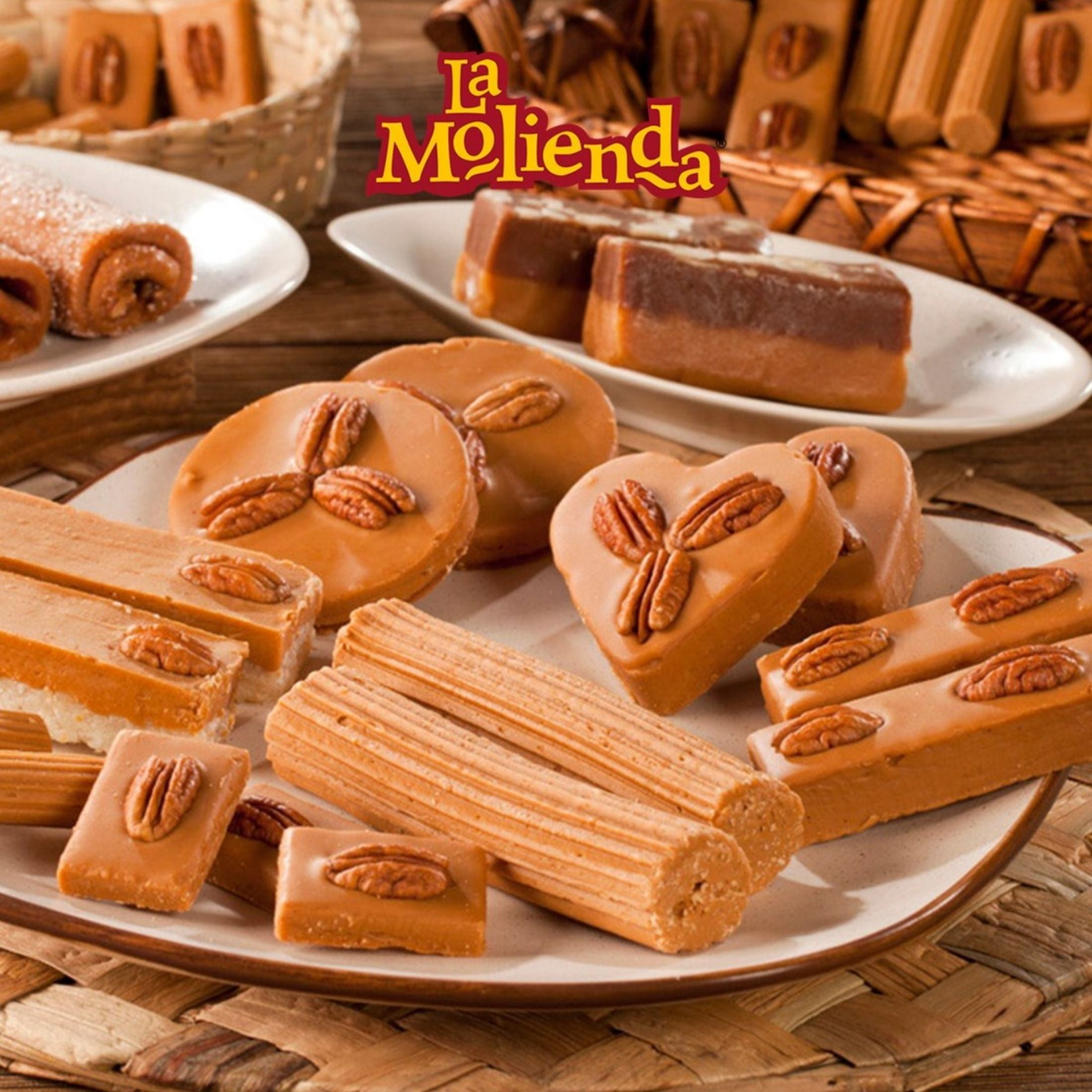 La Molienda Round Milk Candy, Burnt Milk Fudge with Pecan, Traditional Mexican Candy, 3.17 oz