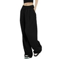 thumbnail image 3 of Lucakuins, pantalones de traje de pierna ancha para mujer, pantalones sueltos casuales elásticos de Color sólido para el trabajo, ropa de calle de oficina Lucakuins  moda, 3 of 9