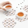 thumbnail image 3 of KLL Drink Coasters Set Hexagon of 4,PU Leather Absorbent Coasters Set Decorative Coffee Cup Coasters Housewarming Gift for Home Decor-Bulldog Face, 3 of 5