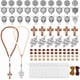 thumbnail image 1 of Kit para hacer joyas con cuentas de madera (30 piezas): incluye collar con crucifijo de perdón, hilo de 20 yardas para oraciones hechas a mano y 700 cuentas de madera., 1 of 5