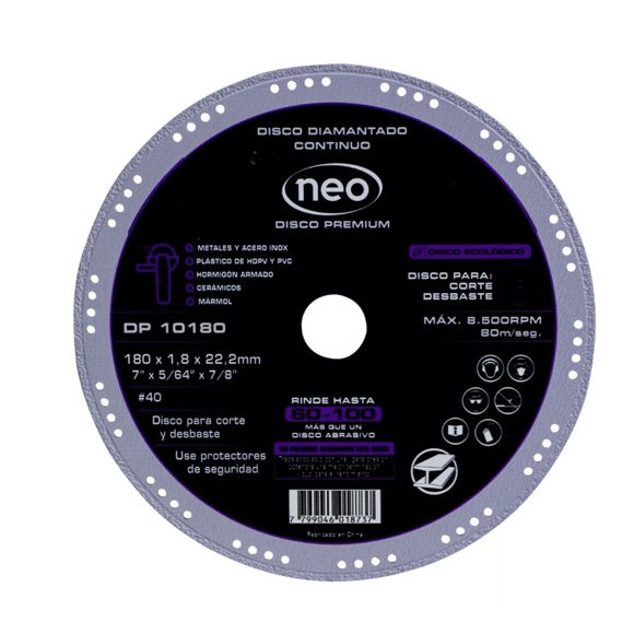 Disco Diamantado NEO Turbo 7' DT 10180 Negro