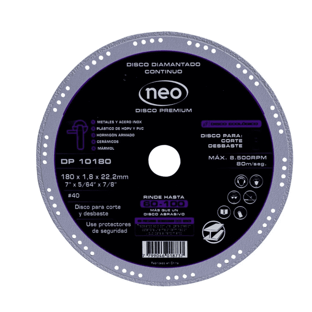 Disco Diamantado NEO Turbo 7' DT 10180 Negro