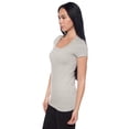 thumbnail image 3 of Women's & Juniors Plain Basic Scoop Neck T-Shirt Slim Top, 3 of 4