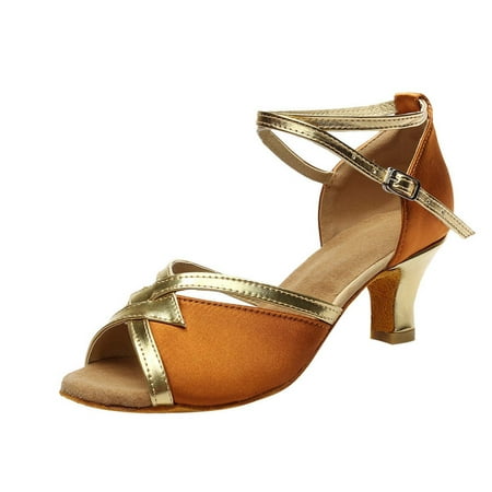 

Women Sandals clearance for Juebong Women s Latin Dance Shoes Satin Professional Practice Performance Sparkly Dance Dancing Shoes