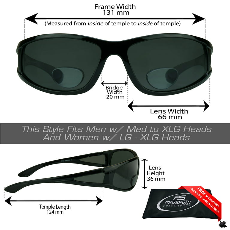 Prosport Sunglasses Prosport Fishing Polarized Bifocal Sunglass Readers Wrap Around Gray Men Women, adult Unisex, Size: +2.75, Black