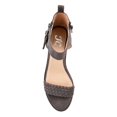 thumbnail image 3 of JOURNEE COLLECTION Womens Gray Zipper Accent Woven Toe Strap Ankle Strap Tasseled Hunter Round Toe Block Heel Zip-Up Sandals Shoes 9 M, 3 of 4