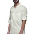 thumbnail image 2 of Atasi Solid Kurta Pajama For Men Asymmetric Style Casual Summer Clothing, 2 of 5