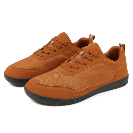 Elecsop Minimalist Wide Toe Box Shoes Women Men, Zero Drop Sole Wide Width Barefoot Shoes Women Men, Fashion Lightweight Wide Toe Box Sneakers Unisex, Brown