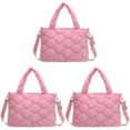 thumbnail image 1 of Bolso Bandolera para Mujer Nailon Acolchado Algodón A La () Rosa, 1 of 4