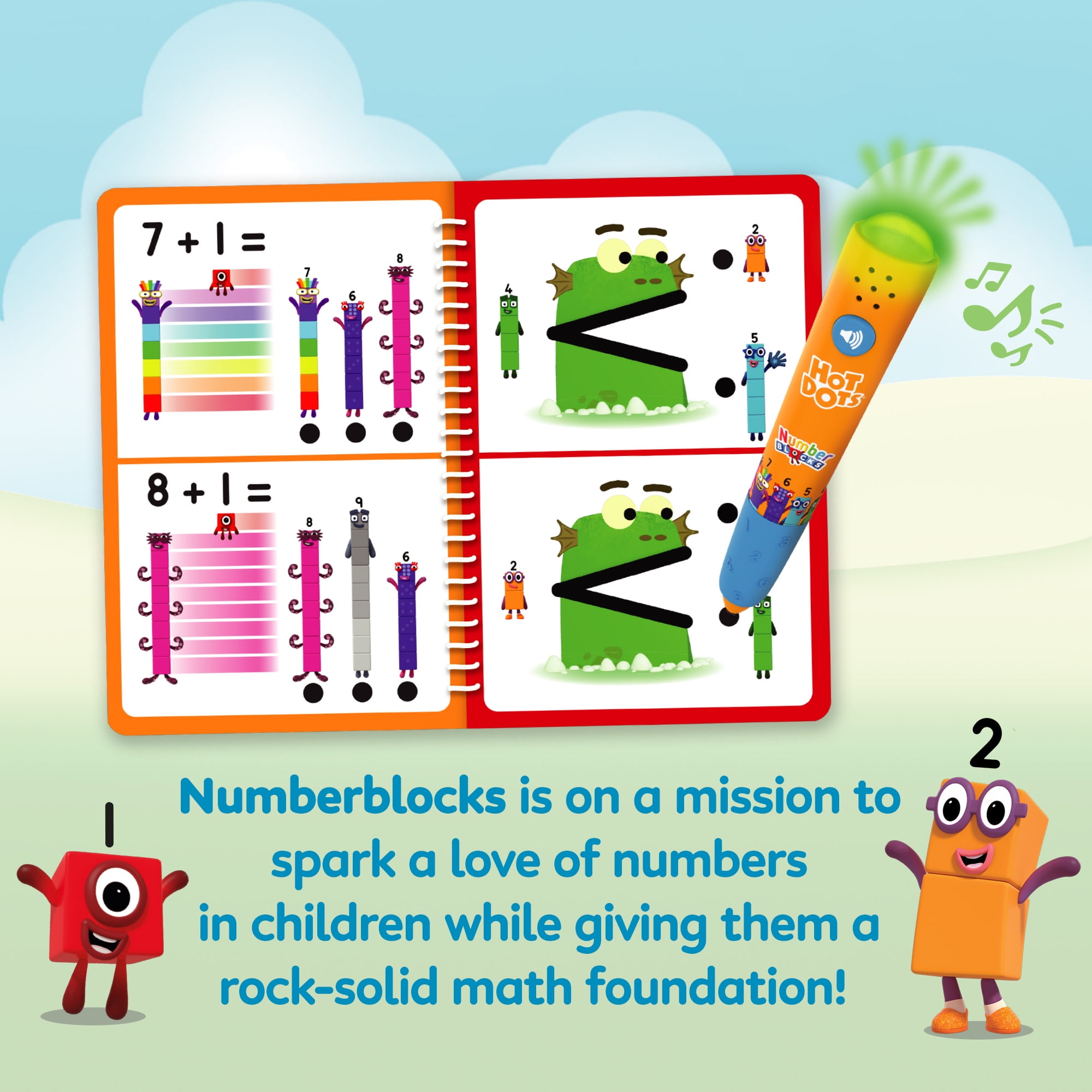 Educational Insights Hot Dots Numberblocks Workbook & Pen Numbers 1-10, 75+ Activities, Ages 4+