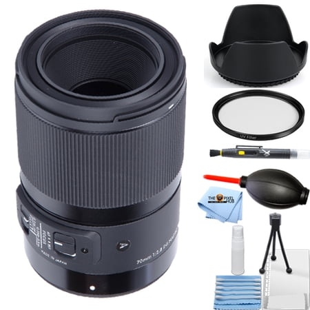 Sigma 70mm f/2.8 DG Macro Art Lens for Canon EF #271954 STARTER BUNDLE with Tulip Hood Lens  UV Filter  Cleaning Pen  Blower  Microfiber Cloth & Cleaning Kit