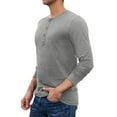 thumbnail image 2 of JWD Mens Henley Long Sleeve T-Shirt Cotton Casual Shirt US Small Gray, 2 of 4