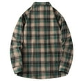 thumbnail image 3 of IYTR Men's Flannel Shirt Fashion Casual Plaid Turndown Collar Long Sleeve Button Up Loose Shirts Green XXXL, 3 of 4