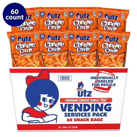 Utz Baked Cheddar Cheese Curls, 60 Count, 1 oz