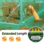 Quictent Large Metal Chicken Coop Run for 30 + دواجن مع قماش الأجهزة المجلفن وغطاء سقف مقاوم للماء ، في الهواء الطلق قفص ذروة بيت الدجاجة لمزرعة الفناء ، 18x9x6.6FT