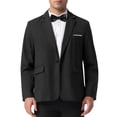 thumbnail image 5 of CHAQUETA DE TRAJE DE NEGOCIO SÓLIDA DE UN BOTÓN CON SOLAPA DE MUESTRA PARA HOMBRES CHIC INSPIRADOS 2XL NEGRO, 5 of 5