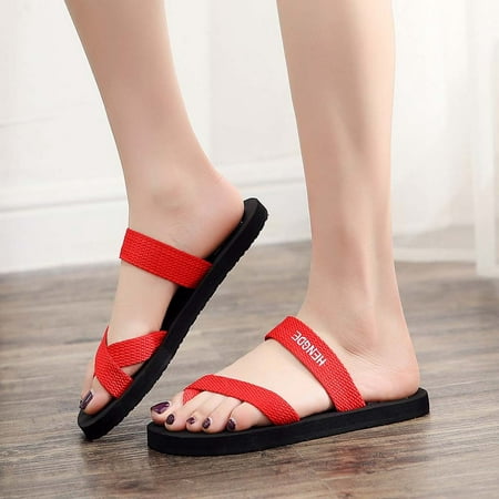 

Daznico Slippers for Women Summer Women Sandals Non-Slip Flip Flops Sandals Flat Beach Slippers Shoes Red 8.5