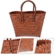 thumbnail image 4 of Bolso de mano tejido a mano de la bolsa de asas de la playa del bolso de las mujeres para la comida campestre, 4 of 6
