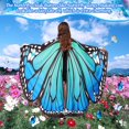 thumbnail image 5 of Chal de alas de mariposa Disfraz de mariposa para adultos Tela suave Bonitas alas de mariposa para mujer Accesorio de disfraz para carnaval/fiesta/baile/mascarada/Halloween - azul y verde, 5 of 5