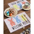 thumbnail image 2 of Easter Placemats Set of 4, Cute Bunny Placemat for Dining Table Decorations, Pink Purple Plaid Place Mats, Spring Table Mats for Kitchen Dinner Seasonal Holiday Party Decor, 2 of 6