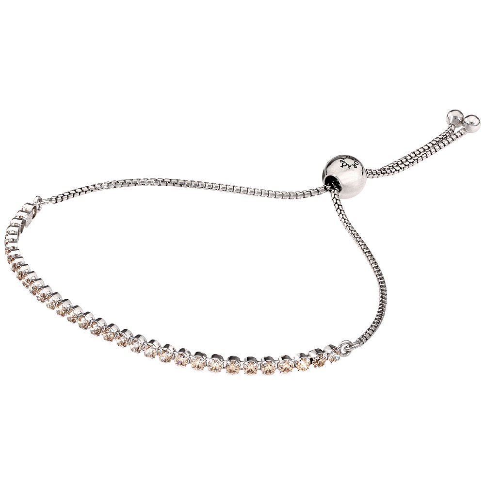 PANDORA Sparkling Strand Bracelet, GoldenColored CZ Rhodium plated s