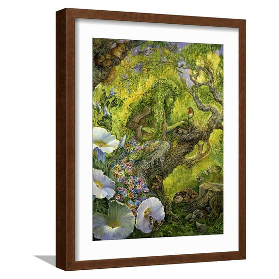 Art.com Forest Protector Giclee Print by Josephine Wall, Brown Frame Wall Art, 17" x 21"