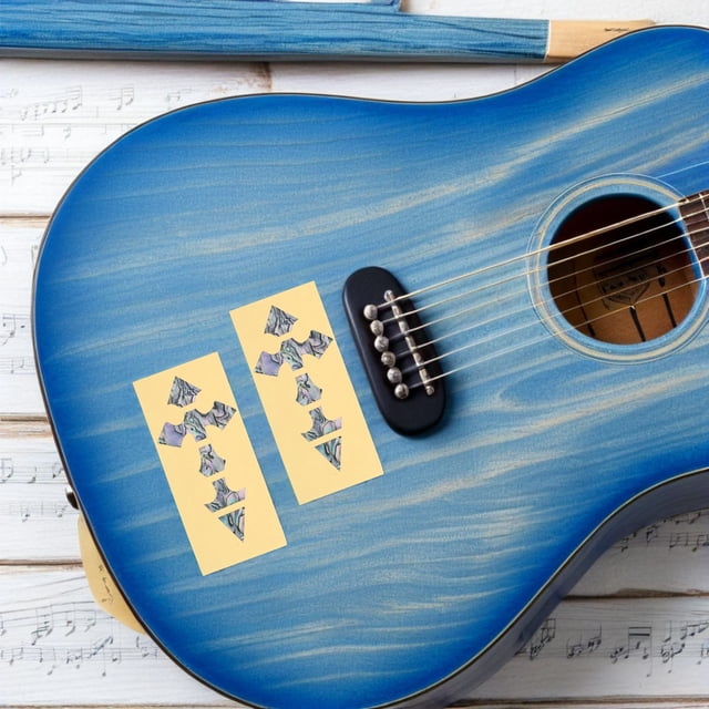 Greenadscape 5Ud Pegatinas Autoadhesivas De Incrustación Para Diapasón De Guitarra Con Artístico Cruzado
