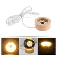 thumbnail image 2 of SHISUYAN Wood Display Pedestal LED Light Base Table Crystal Ball Lamp Base USB Charging Light Base, 2 of 9