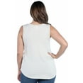 thumbnail image 3 of Women's Plus Size V Neck Sleeveless Rounded Hemline Plus Size Top, 3 of 3