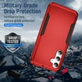thumbnail image 3 of Decase for Samsung Galaxy A15 5G Military Grade Shockproof Case,Dual Layer Hybrid Protective Cover Support Wireless Charging Thin Magnetic Phone Shell for Samsung Galaxy A15 5G - Red+Black, 3 of 6