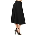 thumbnail image 4 of Women's A-Line Pleats High Waist Elastic Band Comfy Solid Midi Skirt S-3XL, 4 of 4