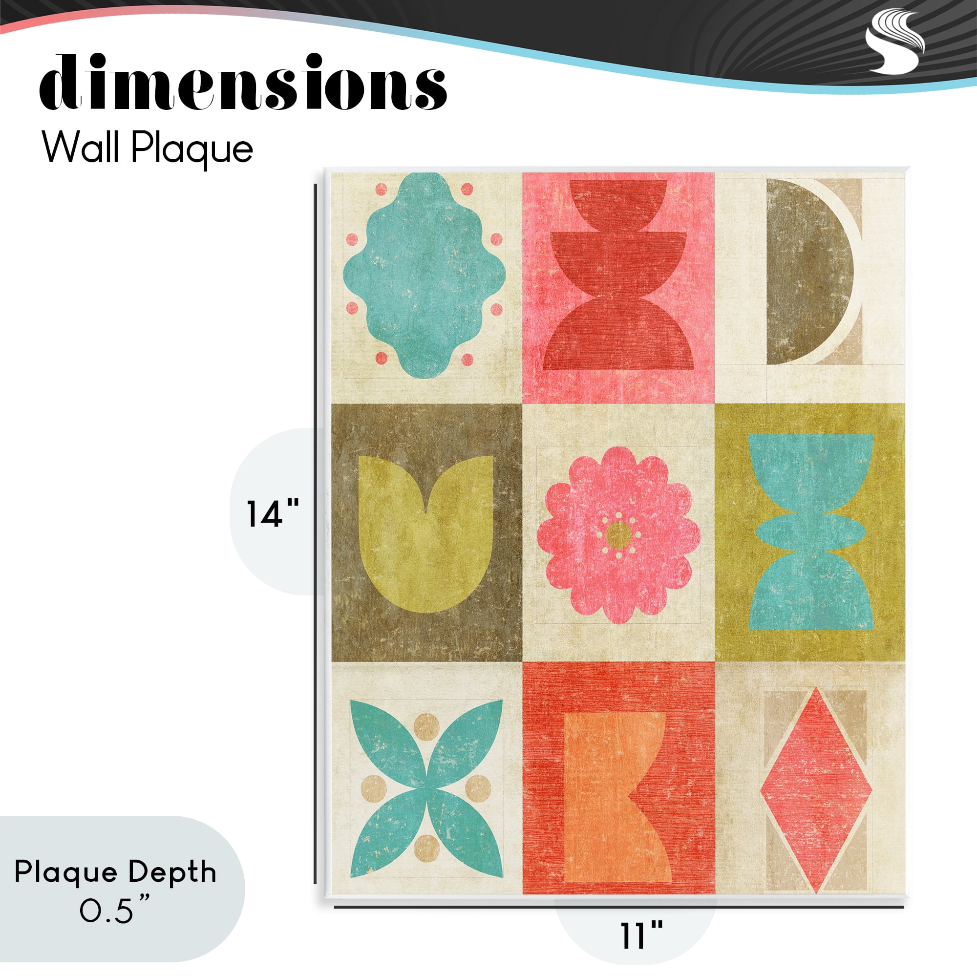 Stupell Industries Happy Dance Geometrics Wall Plaque Art, design by Suzanne Nicoll