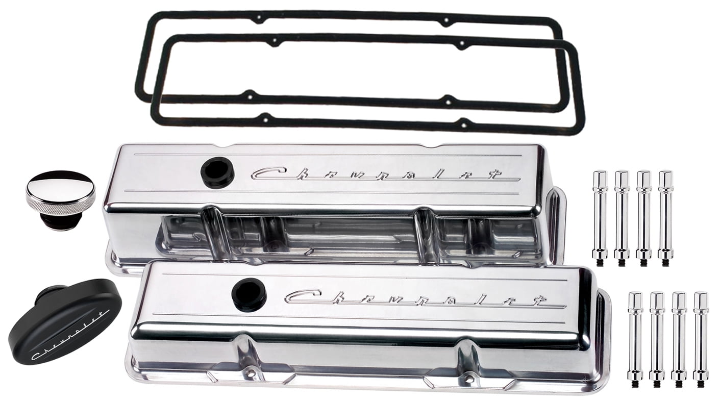 NEW BILLET SPECIALTIES POLISHED ALUMINUM SHORT VALVE COVER SET FOR