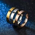 thumbnail image 5 of 4mm Silver/Gold/Rose Gold Band Men Women's Titanium Steel Couple Rings Size 5-12, 5 of 6