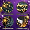 thumbnail image 4 of Golden Lettering Happy New Year Banner Firework Design Festive Backdrop Star Pattern String Lights Holiday Background for New Year Party Holiday Celebration New Year Eve Event, 4 of 9