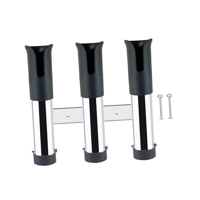 Almencla 3 Line Fishing Rod Holder Fishing Pole Rack Stainless Steel Lightweight Gift for Black