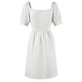 thumbnail image 5 of Cloud White Plain Solid Color Sleeveless Dress wedding dresses for woman Women's skirt, 5 of 6