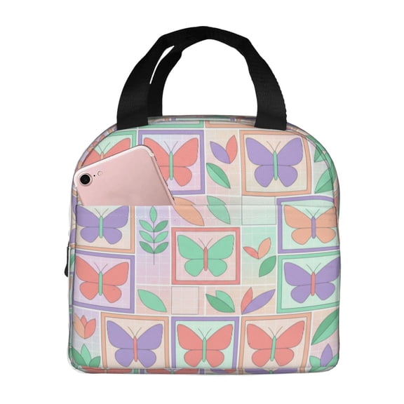 Butterflies Lunch Bag Watercolor Butterflies Insulated Lunch Box For Women Men Reusable Lunch Tote For Office Work Picnic Hiking