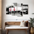 thumbnail image 3 of Elephant Stock Poker Aces Wall Art - Horizontal Multi Panel Canvas - Living Room Wall Decor - Hobbies And Lifestyle Multi Panel - White And Black Decor - 52" x 32", 3 of 8