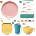 thumbnail image 2 of Wheat Straw Dinnerware Sets, 54 Pieces Unbreakable Dinnerware Sets for 6 People, Reusable Wheat Straw Plates and Bowls Sets, Lightweight Travel Picnic Home Party Camping Cutlery Set, 2 of 7